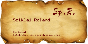 Sziklai Roland névjegykártya
