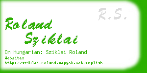 roland sziklai business card